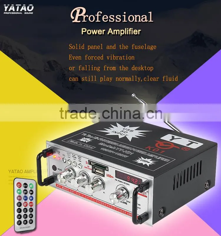 Small amp stereo car woofer with amplifier player YT-K01