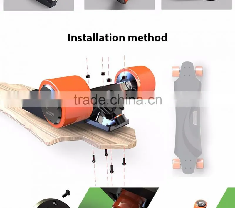 Landwheel dual 1100w motor electric skateboard battery with remote control