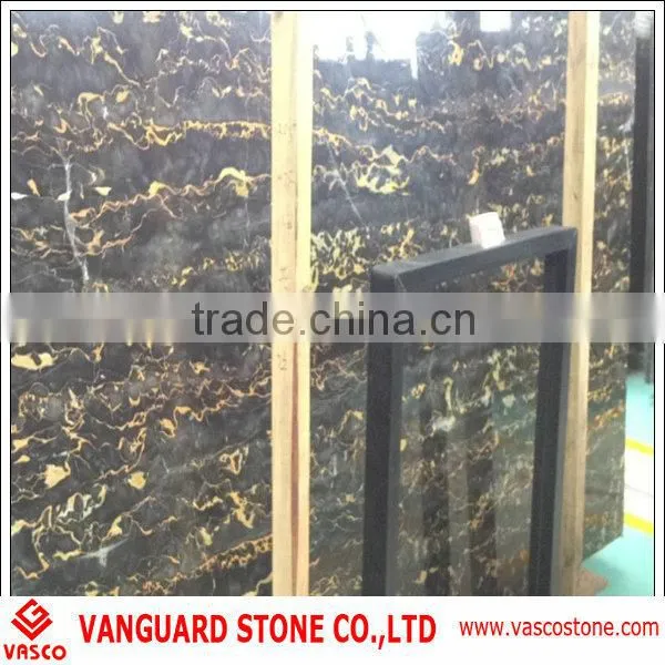 Italian black gold marble slab