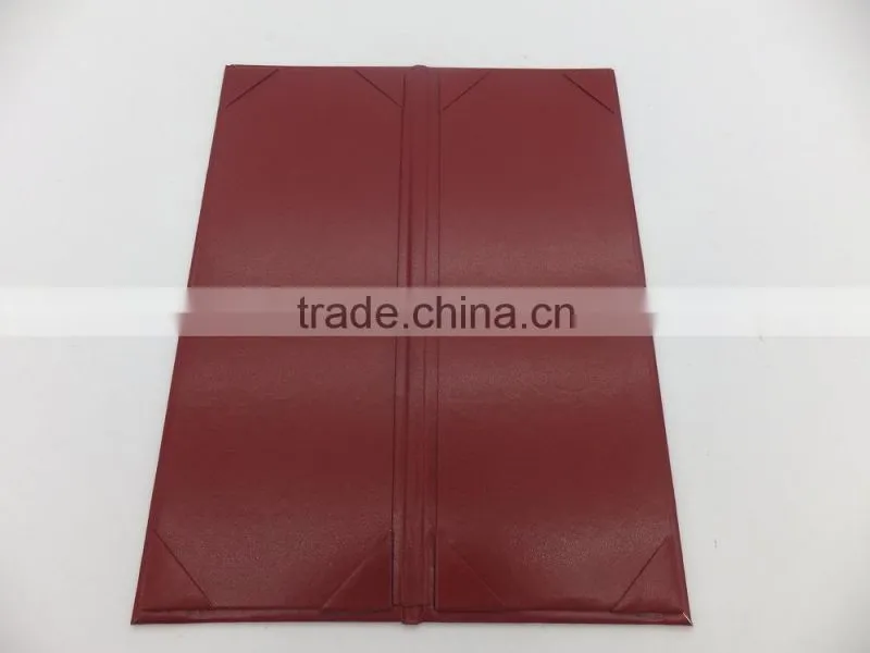Tri-folding 4.5*11'' PU Leather Drink Menu Folder