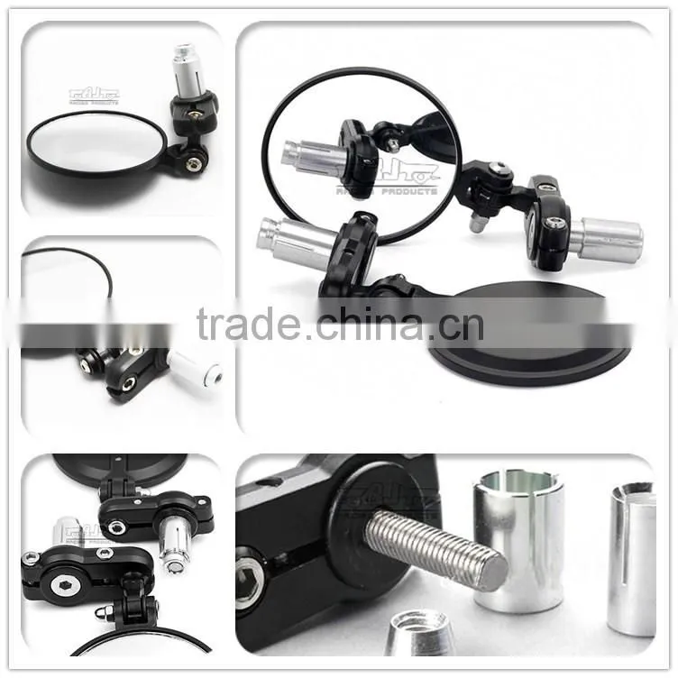 BJ-RM-024B Universal Black CNC aluminum foldable bar end motorbike side mirrors motorcycle mirror