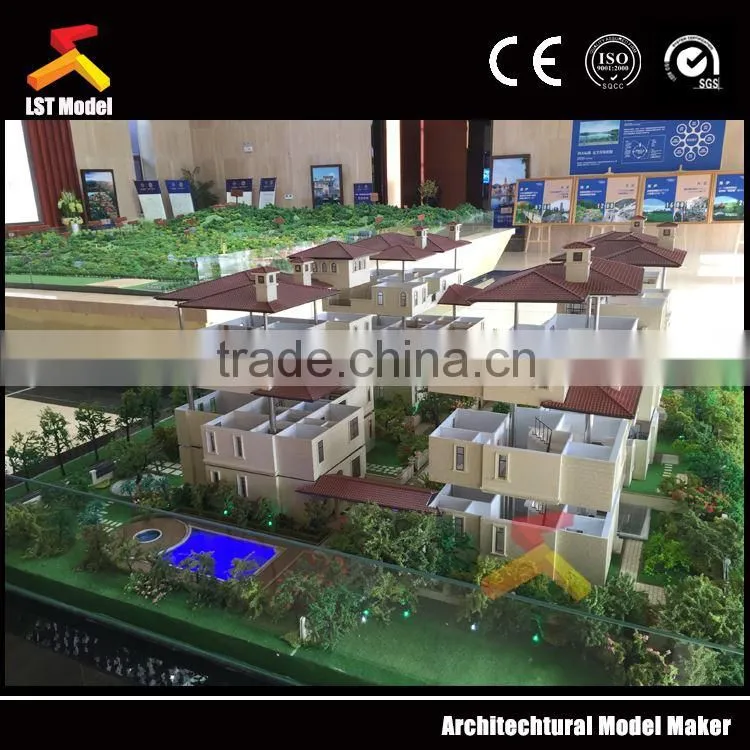 miniature building models with lighting and landscape system