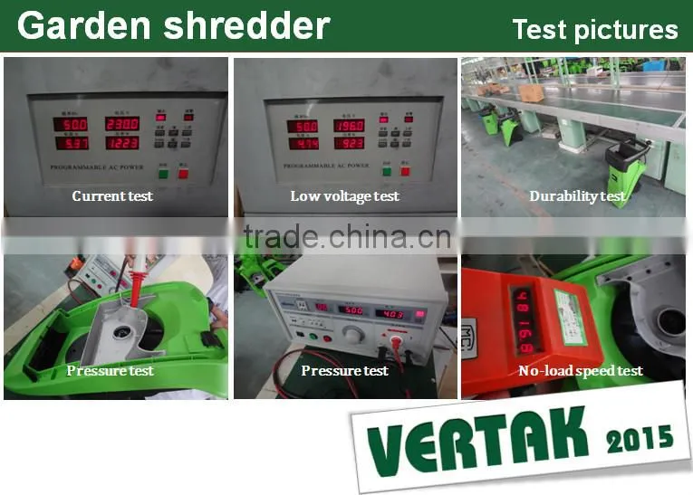 2015 new promotion model plastic garden shredder machine/paper shredder prices