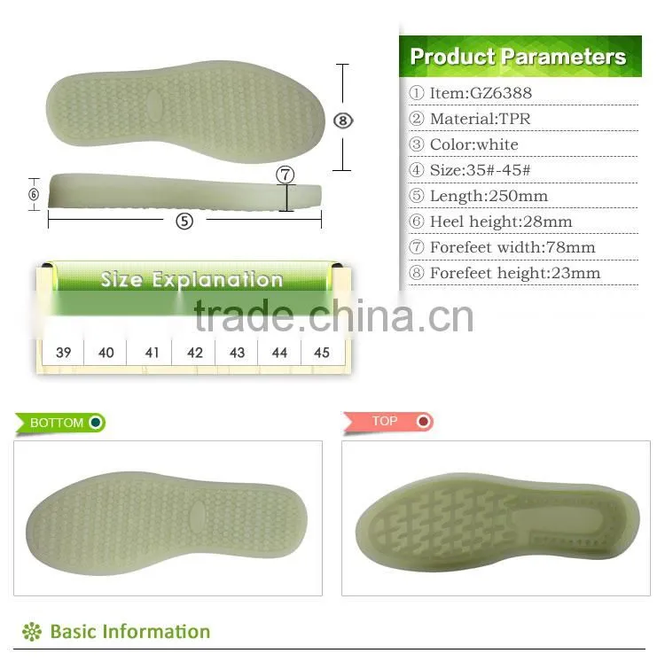 Unisex fashionable white color LED lighting led sole