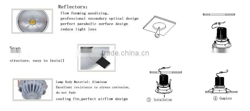 CE RoHS approved 5W round recessed indoor led down light