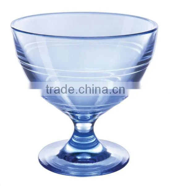 Purple clear transparent leadfree customized size blown ice cream glass cup handmade