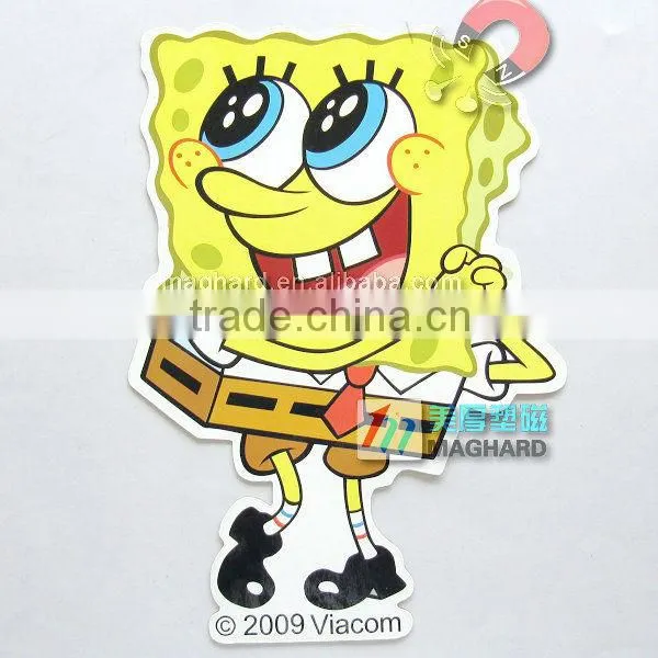 Cartoon figure printed paper flat fridge magnet