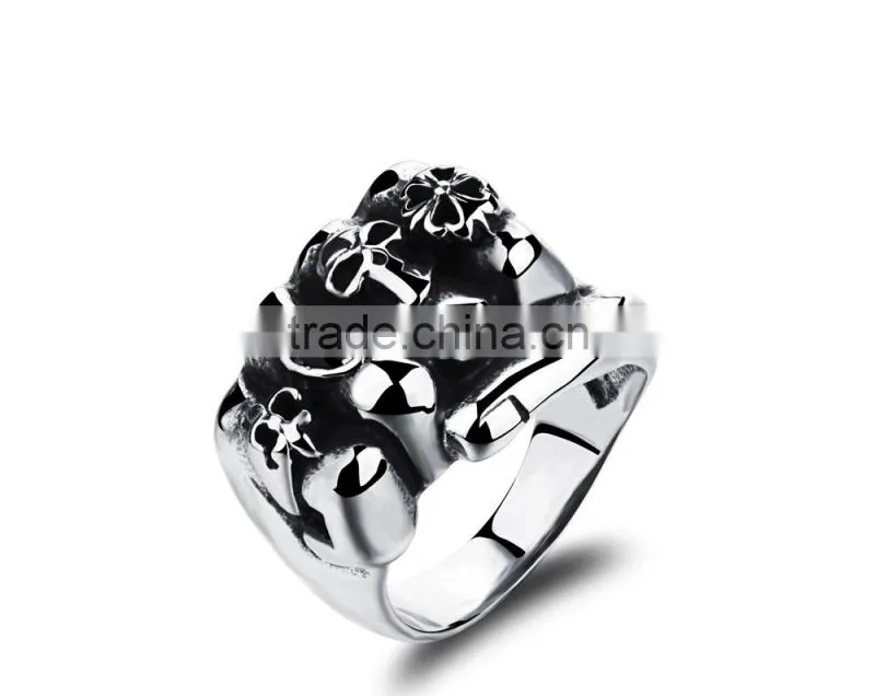 new products 2016 316L stainless steel terminator skull ring for men