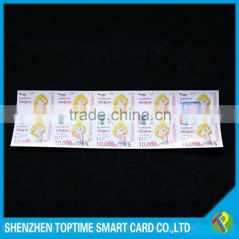 Top print 10 in 1 scratch off paper card