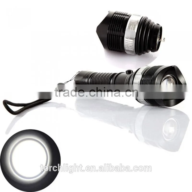 CRE E XPE LED Flashlight Convex Lens 500 Lumen 3 modes led flashlight 1 * 18650/3*AAA Battary Fouce zoomable led lamp TL-8005