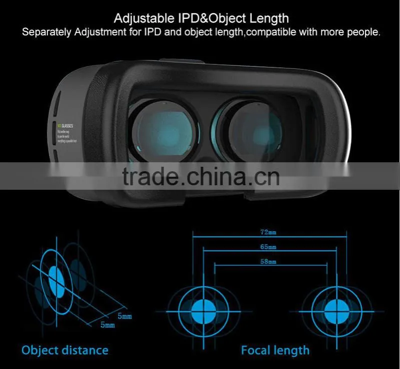 Large Helmet Headset Adjust Cardboard VR BOX FOV 3D VR Virtual Reality 3D Video Glasses For iPhone 6 IOS Android OS