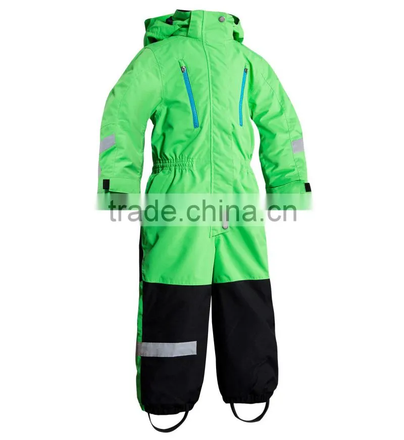 Waterproof kid ski suit one piece snow wear black