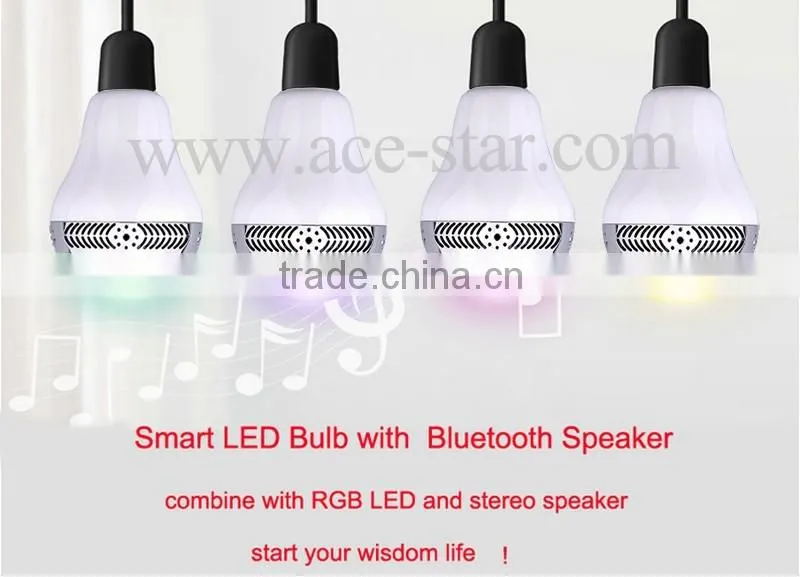 Bluetooth Colorful Smart LED Light Music Speaker