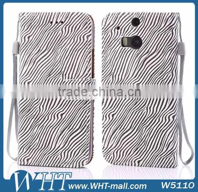 For HTC One 2 M8 Leather Case Zebra Luxury Mobile Phone Accessories