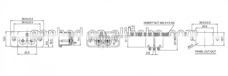 IEC C6 male and female industrial plug and socket