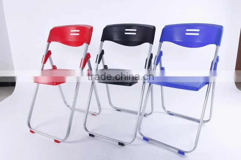 plastic seat foldable chair with Iron frame office chair and folding chairs furniture1074B