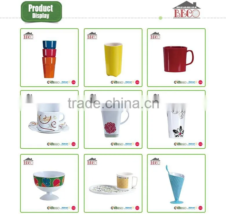 2015 Hot sale round good quality solid color melamine cup