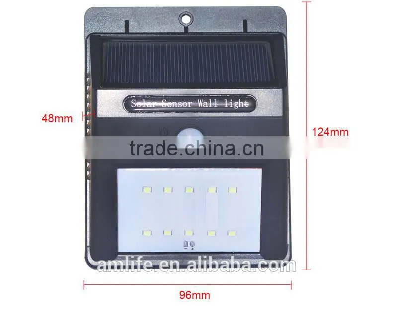 10 pcs security LED triangle wall light ,Solar motion sensor wall light with 10 LED, Solar wall lamp with SMD 2835 10PCS LED