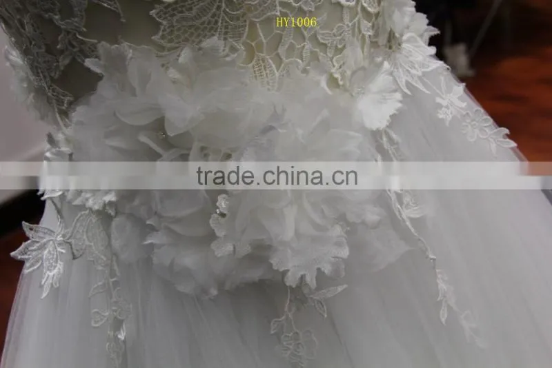 Best seller skin color tulle with soft ball gown skirt bridal wedding dress
