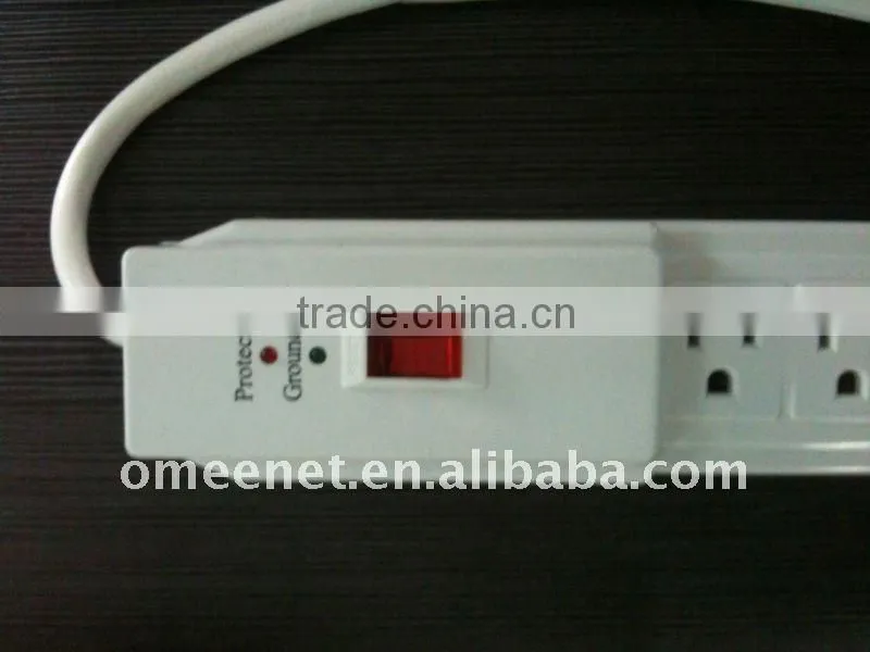 ETL certificate General Portable 6 Outlet Surge Protector Extension Socket 15A 125V