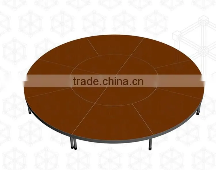 Event round portable stage decorations with 18 mm plywood platform