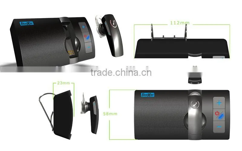 2014 shenzhen handsfree car kit speaker Phone, Handsfree Car Kit with speaker car charger, Noise Cancelling Bluetooth Car Kit