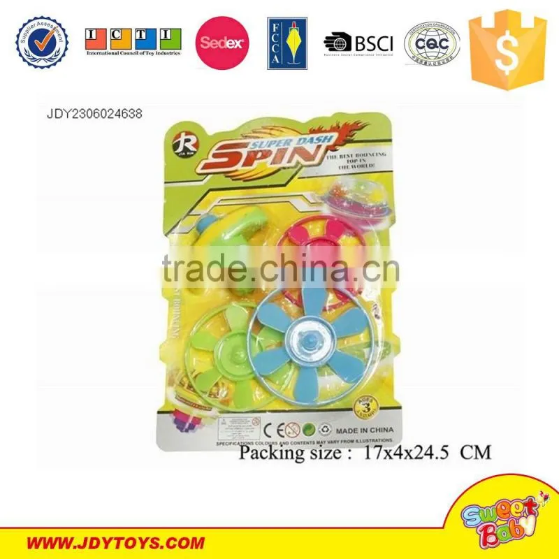 Promotional toys peg-top toys with frisbee
