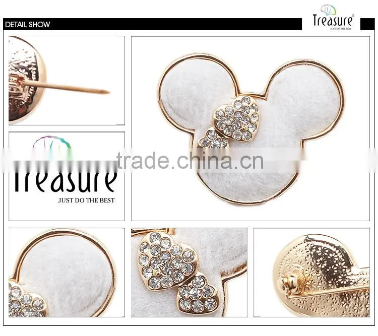 Fashion Treasure custom brooch yiwu new model girls rhinestone custom brooch