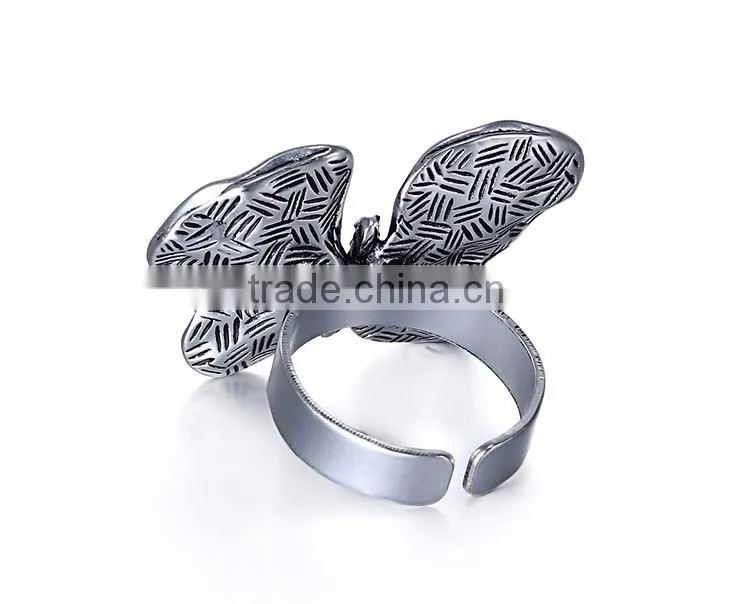 fashion jewelry Butterfly and white diamond new design ladies finger ring