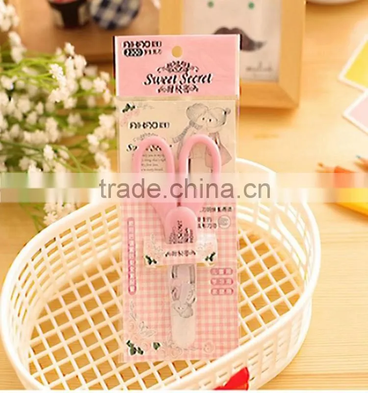 Cute plastic student cut scissors stainless steel artists accessories office scissors