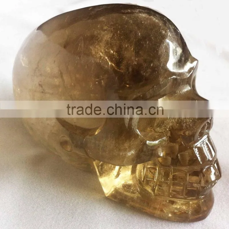 Natural Crystal High Quality Smoky Quartz Skull Carving