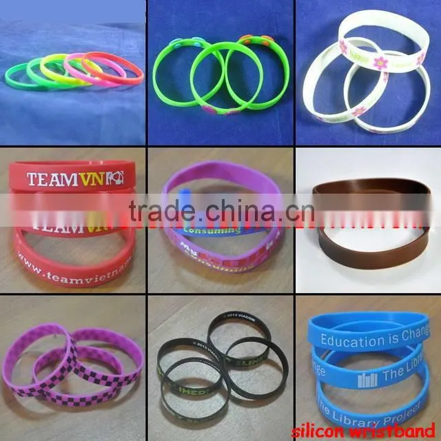 Waterproof tag custom mixture thin silicone bracelets with logo