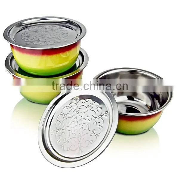 Elegant and various design stainless steel bowl with lid