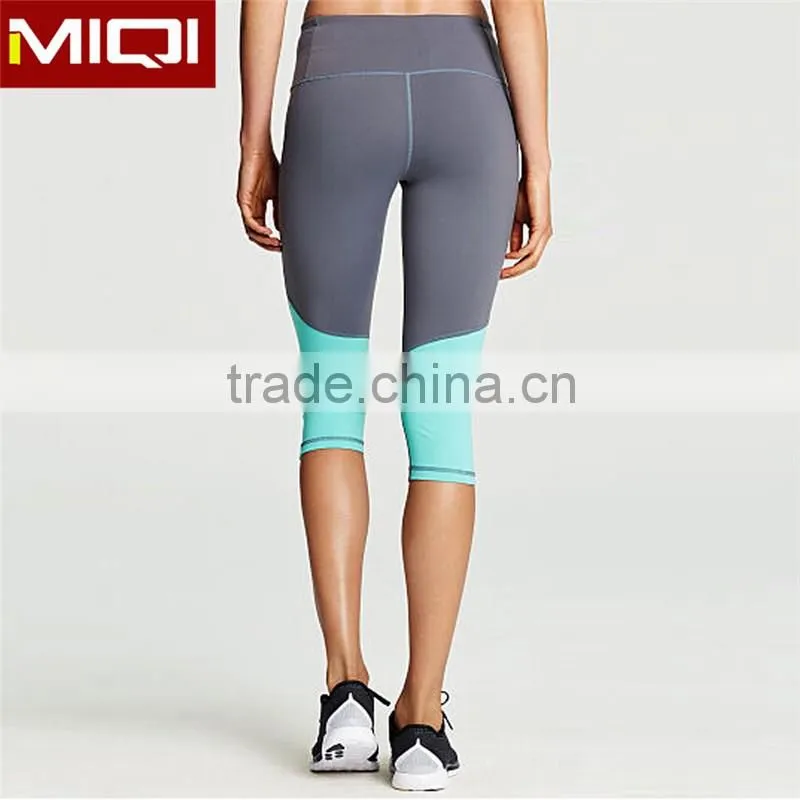 Custom women sublimated printing yoga fitness capri leggings wholesale with plain color back