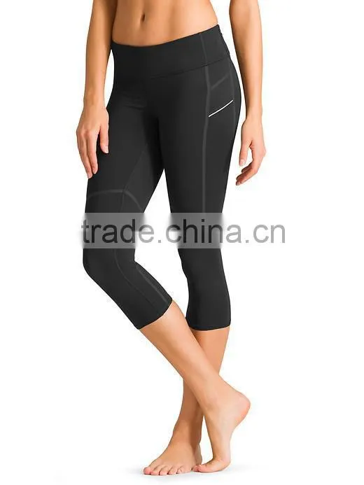 Cropped women yoga pants for running sports yoga top quality lady compression leggings