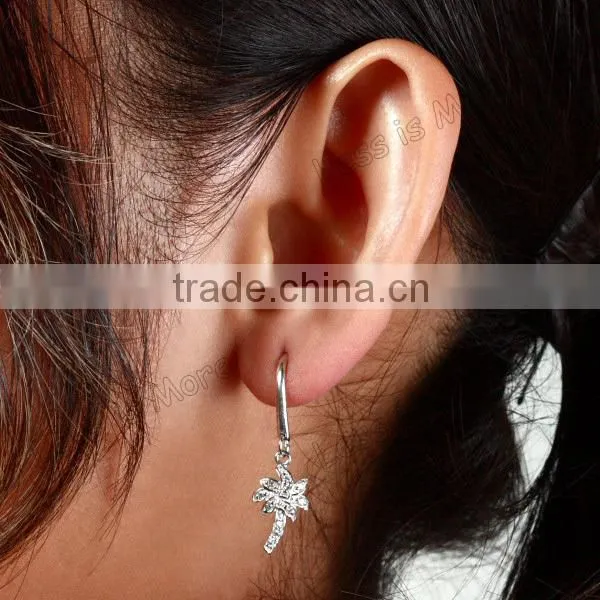Silver Dangle Palm Tree Earrings