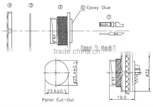 Large series 3+11pin waterproof connector, Chogori nylon wire connector