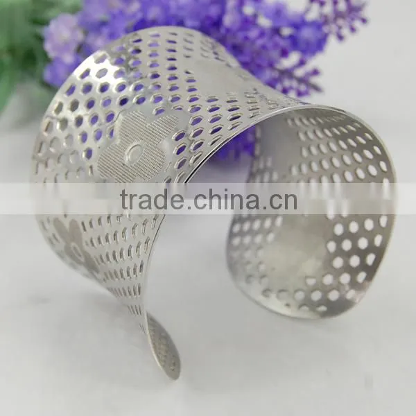 wholesale stailess steel hollow bracelet cuff bangles