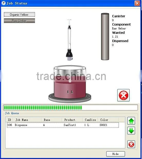 AO200 simultaneous automatic color tinting equipment/0.077ml accuracy full automatic colorant dispenser machine