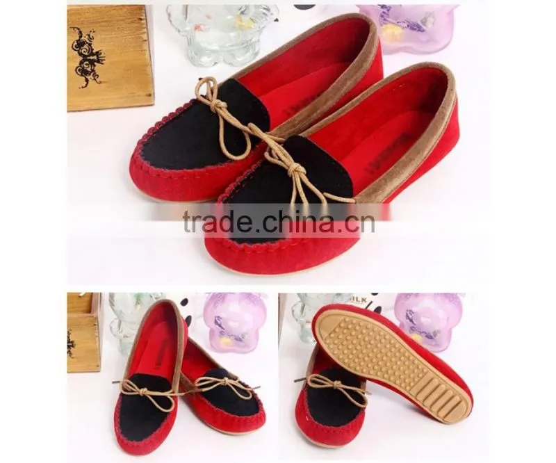 2015 NEW Spring Boat Shoes Flat Heel Round Toe Loafers Sweet Flat Four Seasons Shallow Mouth Women's Shoes 3Colors