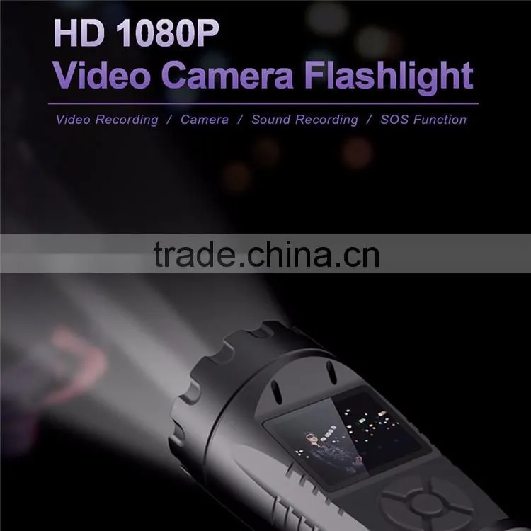HD video recorder flashlight with strong light / low light / SOS function