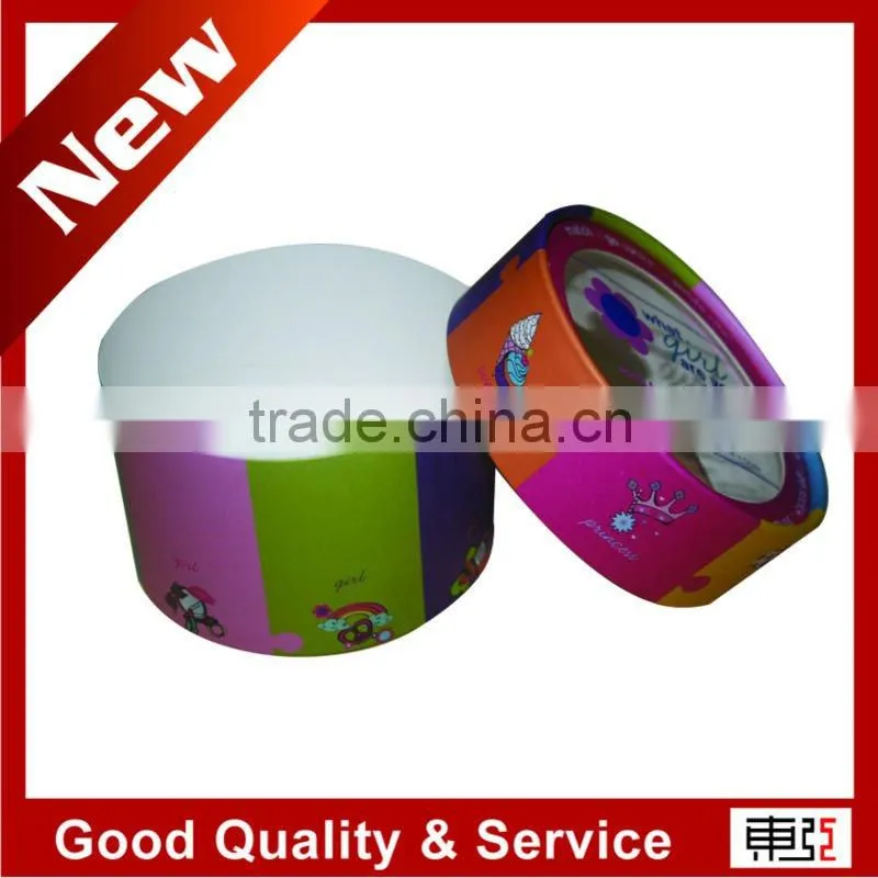 cute round paper packaging box with transparent window on top