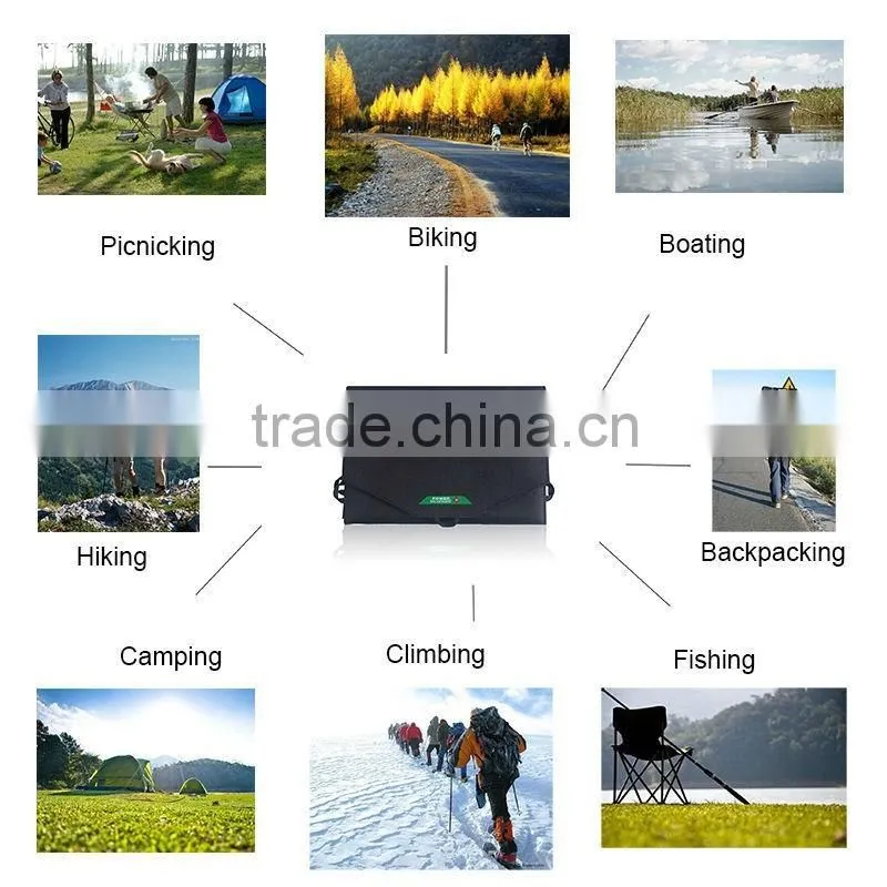 52w sunpower cells portable foldable solar phone charger with popular design