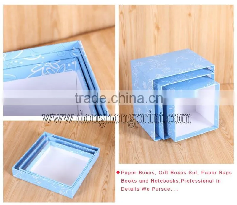 Square delicate pattern custom printed hat box