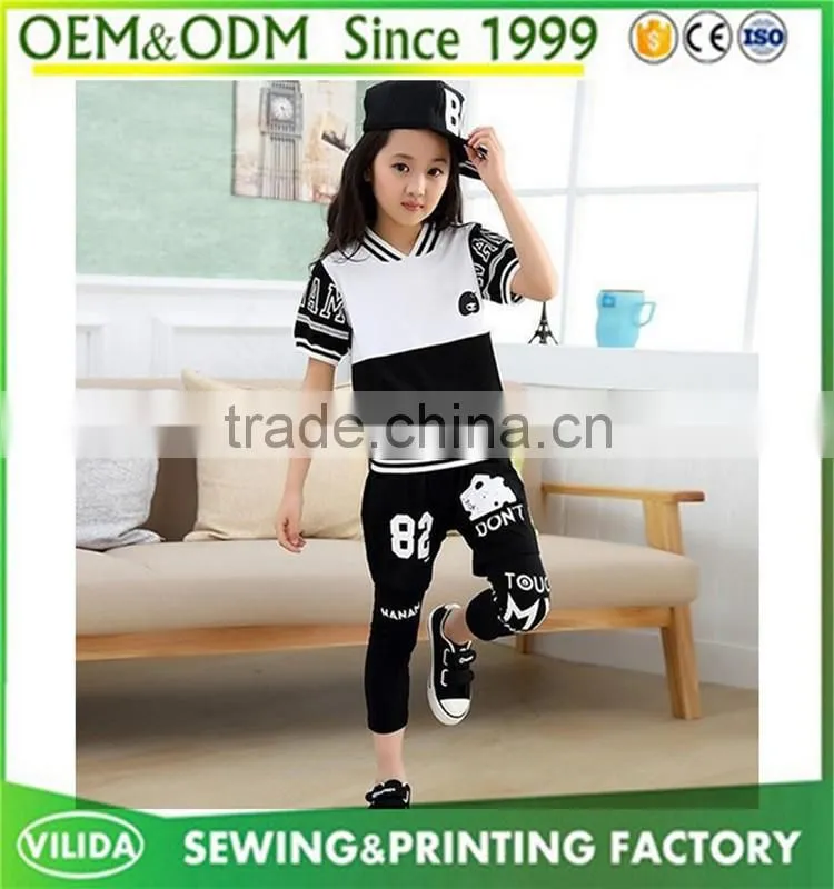 Custom high quality outdoor sportwear dry fit fastion kid's tracksuit