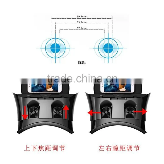NEWEST!Hot selling Virtual Reality VR headset VR PRO 3D Glasses for 3.5-6.2 inch Smartphone
