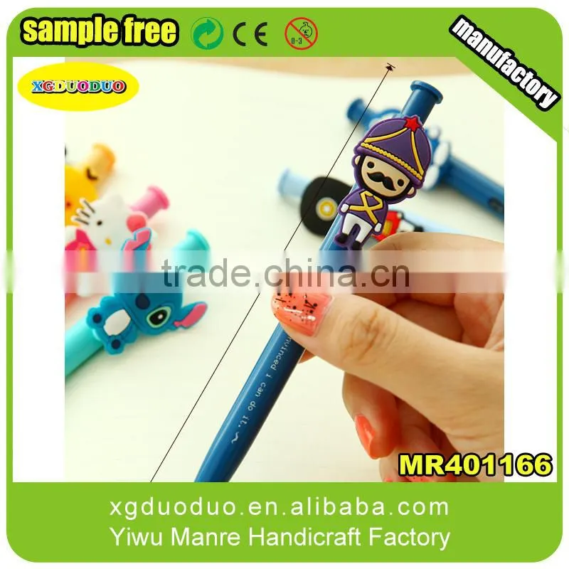 Promotional gift Wholesale Rubber Color PVC 3d Pencil Topper