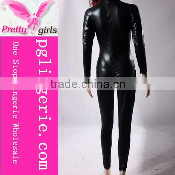 Sexy Black Faux Leather Bodysuit Black Leather Bodysuit