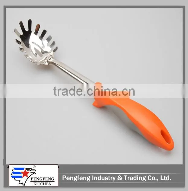 PP handle stainless steel spaghetti scoop ,scoop with holes