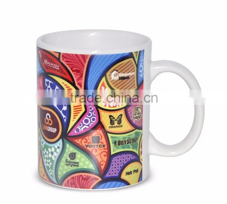 11oz Sublimation White Ceramic Mugs Blanks For Heat Transfer Printing Made In China